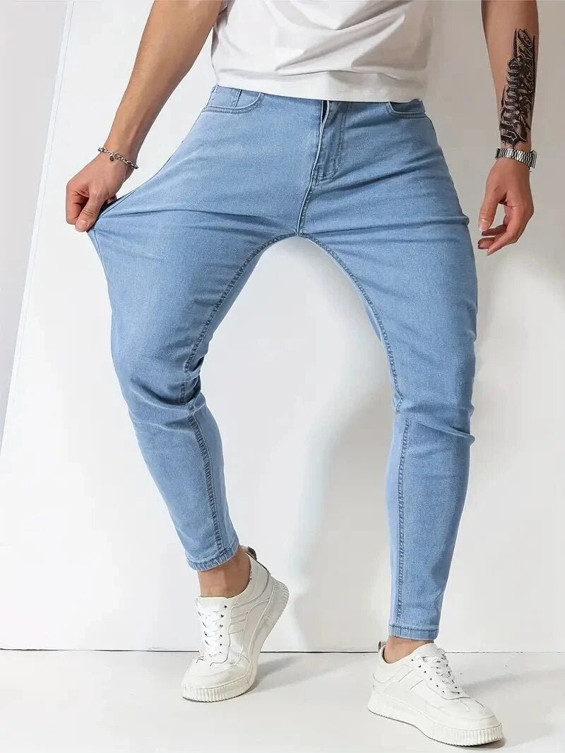Tom | Stretch Slim-Fit Jeans in meerdere kleuren in de kleur Lichtblauw voor heren in Formal stijl geschikt voor alle seizoenen.