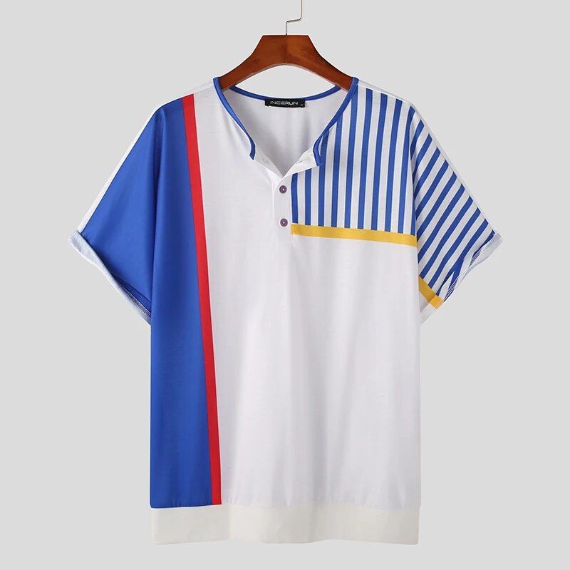 Toman | Heren gestreept gebreid T-shirt in de kleur Wit voor heren in stijl ideaal voor de lente.