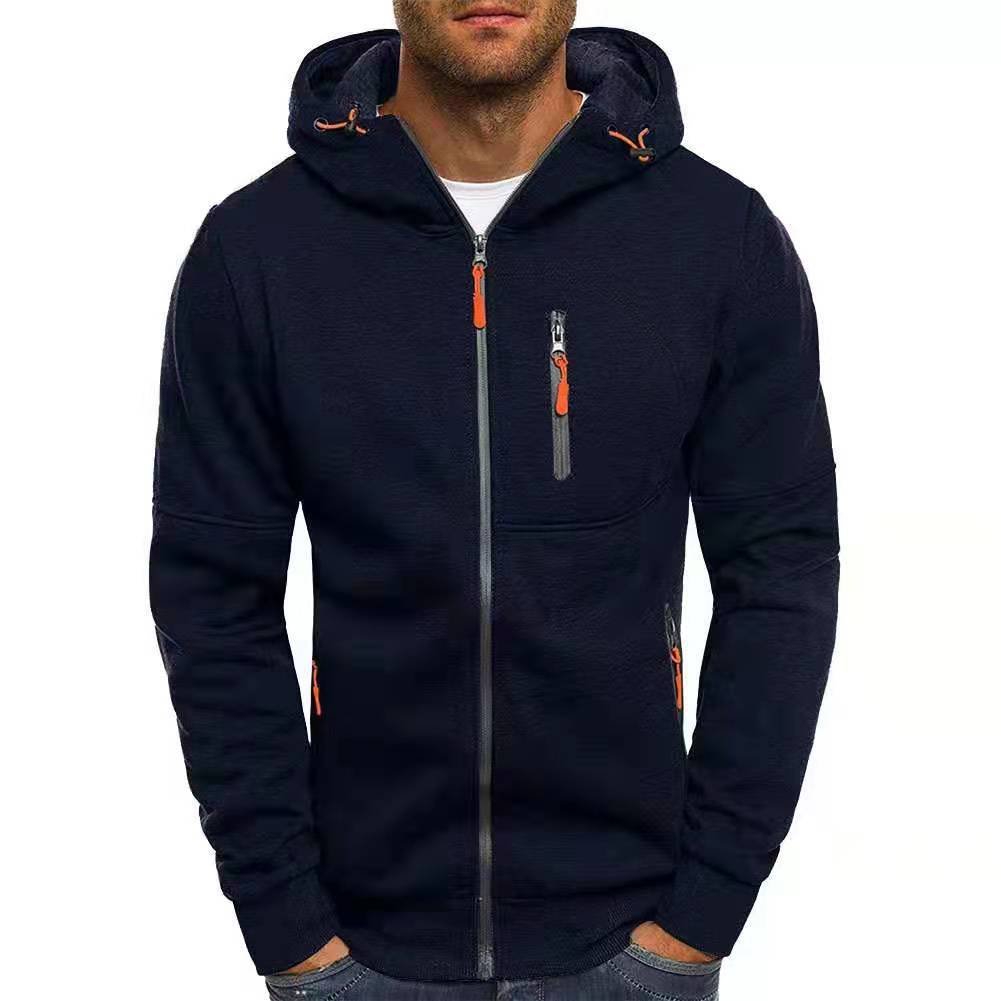 Tommy | Heren wollen hoodie met rits in de kleur Marineblauw voor heren in Lounge stijl geschikt voor alle seizoenen.