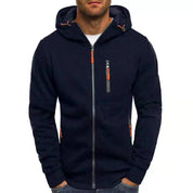 Tommy | Heren wollen hoodie met rits in de kleur Marineblauw voor heren in Lounge stijl geschikt voor alle seizoenen.