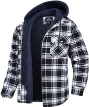 Tommy Jas | Geruit heren vest met capuchon en warme voering in de kleur Zwart/Wit voor heren in stijl ideaal voor de herfst.