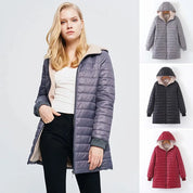 Tommy | Losse donsjas met capuchon voor dames in de kleur Groen voor dames in Outdoor stijl ideaal voor de winter