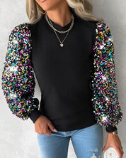 Top met kleurrijke ballonmouwen in de kleur Zwart voor in stijl geschikt voor alle seizoenen.