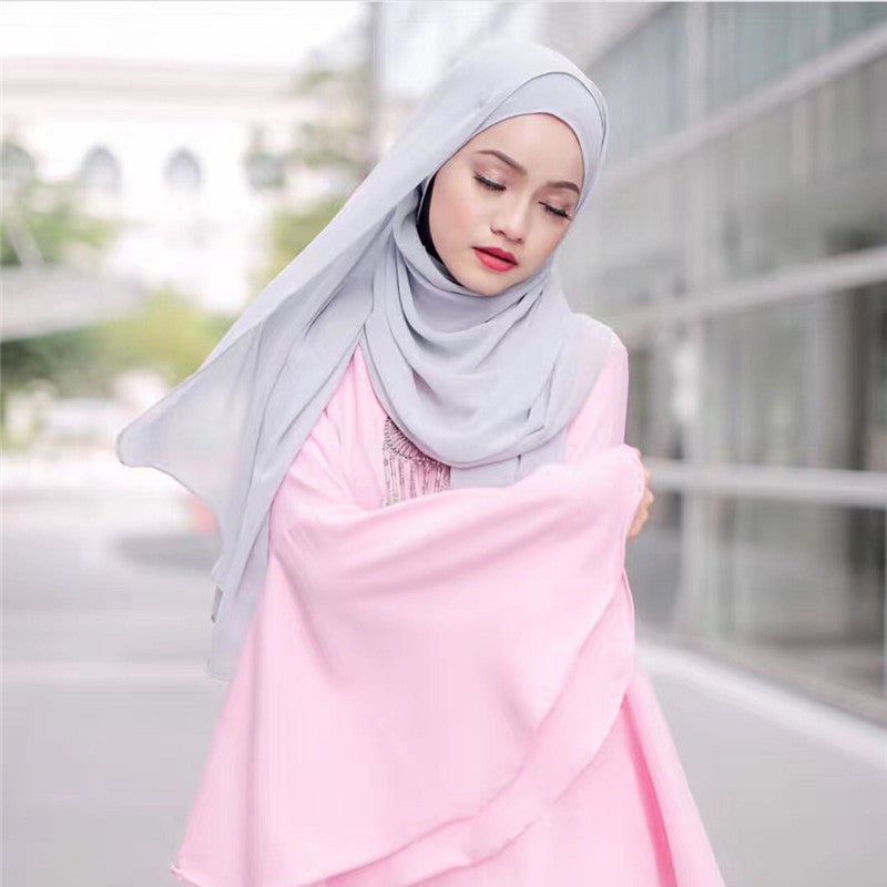 Vardi | Ultralichte & comfortabele chiffon hijab in de kleur Grijs voor dames in stijl geschikt voor alle seizoenen.