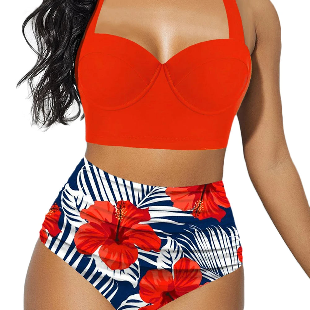 Vera | Vrolijke & stijlvolle bikini in de kleur Rood voor dames in Beach stijl ideaal voor de zomer.