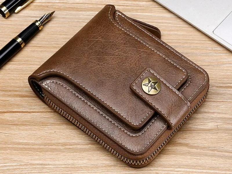 Vintage Lederen Portemonnee | Klassiek & Stijlvol in de kleur Bruin voor heren in Heritage stijl geschikt voor alle seizoenen.