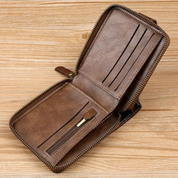 Vintage Lederen Portemonnee | Klassiek & Stijlvol in de kleur Zwart voor heren in Heritage stijl geschikt voor alle seizoenen.