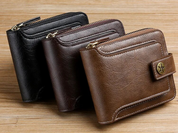 Vintage Lederen Portemonnee | Klassiek & Stijlvol in de kleur Zwart voor heren in Heritage stijl geschikt voor alle seizoenen.