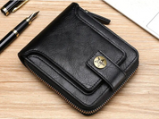 Vintage Lederen Portemonnee | Klassiek & Stijlvol in de kleur Zwart voor heren in Heritage stijl geschikt voor alle seizoenen.