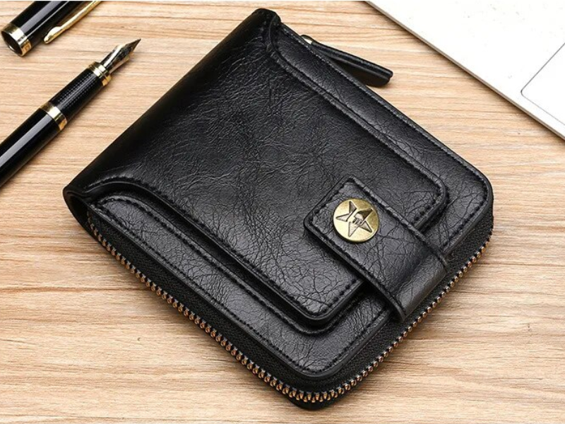 Vintage Lederen Portemonnee | Klassiek & Stijlvol in de kleur Zwart voor heren in Heritage stijl geschikt voor alle seizoenen.