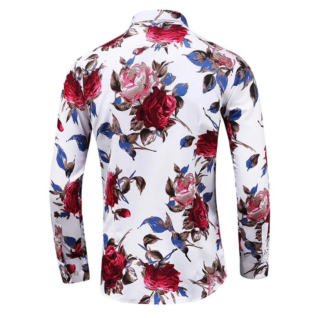Wendell | Heren overhemd met bloemenprint in de kleur Zwart voor heren in stijl ideaal voor de herfst.