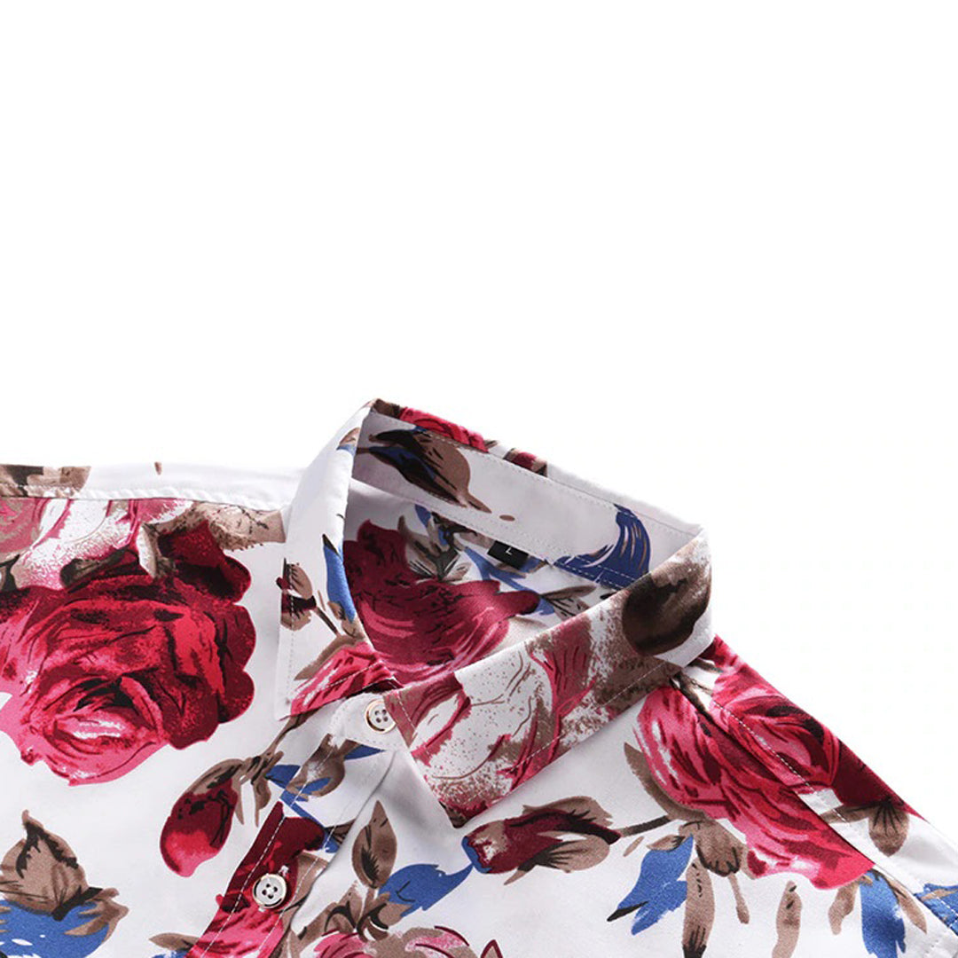 Wendell | Heren overhemd met bloemenprint in de kleur Zwart voor heren in stijl ideaal voor de herfst.