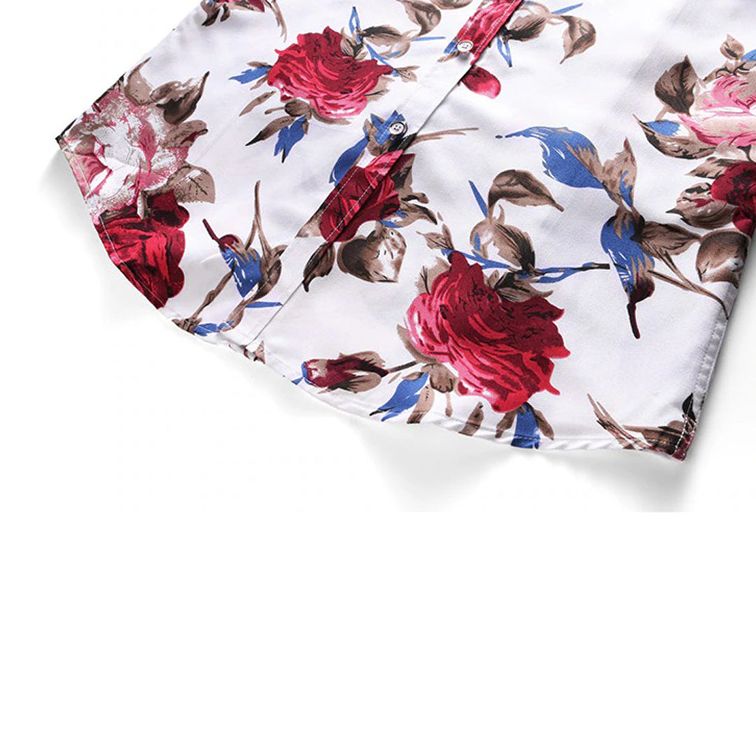 Wendell | Heren overhemd met bloemenprint in de kleur Zwart voor heren in stijl ideaal voor de herfst.