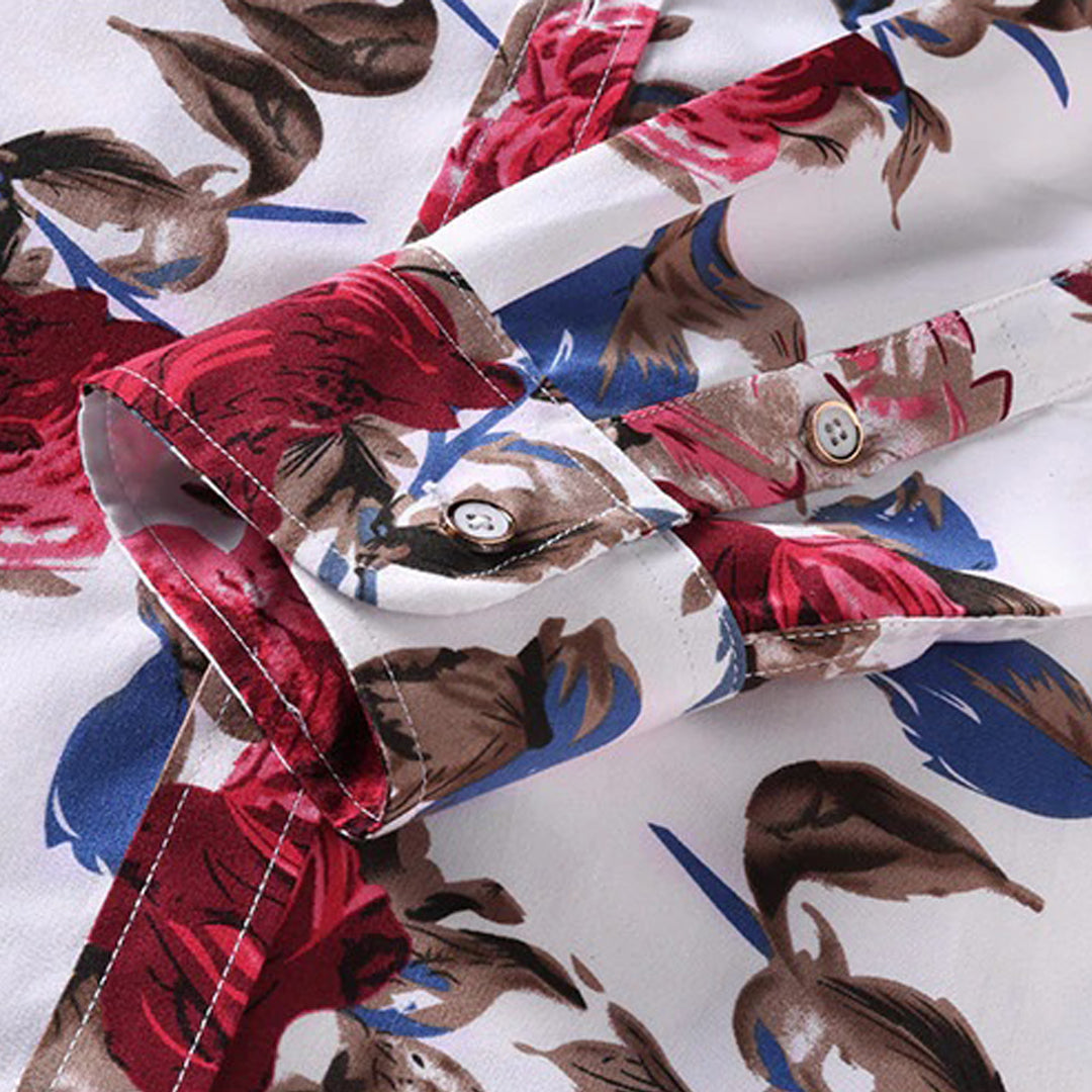 Wendell | Heren overhemd met bloemenprint in de kleur Zwart voor heren in stijl ideaal voor de herfst.