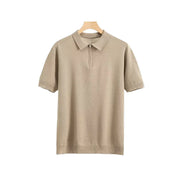 Willem | Lange mouw poloshirt in de kleur Beige voor heren in Smart-casual stijl geschikt voor alle seizoenen.