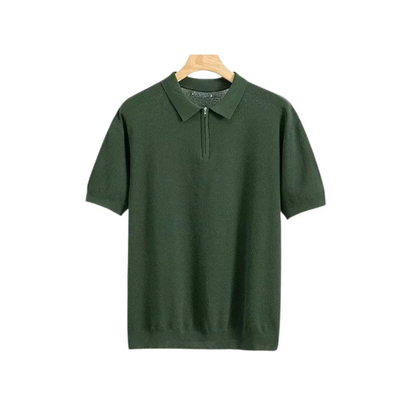 Willem | Lange mouw poloshirt in de kleur Donkergroen voor heren in Smart-casual stijl geschikt voor alle seizoenen.