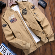 Xavier | Moderne herenjas met patches in de kleur Beige voor heren in stijl geschikt voor alle seizoenen.