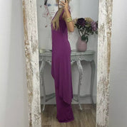 Yasmine | Tweedelige damesjurk voor stijlvolle looks in de kleur Zwart voor dames in stijl ideaal voor de herfst.