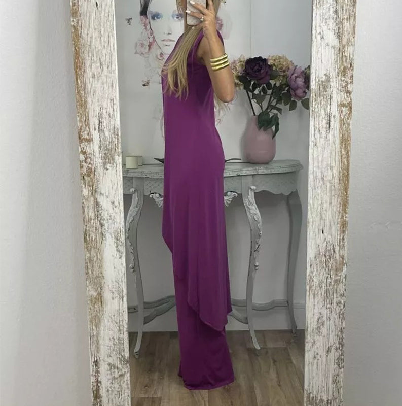 Yasmine | Tweedelige damesjurk voor stijlvolle looks in de kleur Zwart voor dames in stijl ideaal voor de herfst.