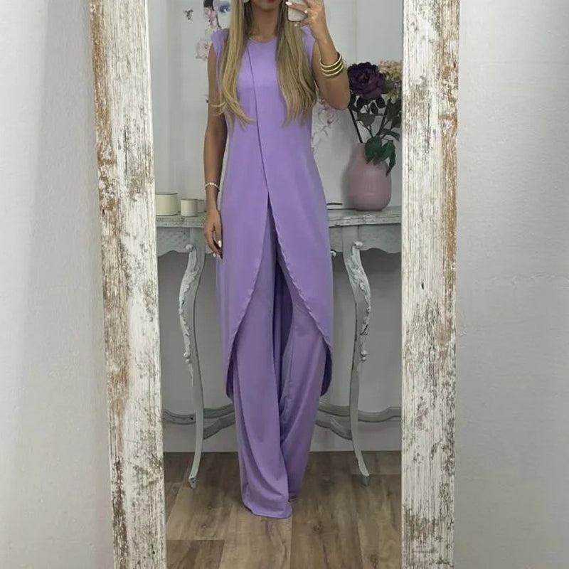 Yasmine | Tweedelige damesjurk voor stijlvolle looks in de kleur Lavendel voor dames in stijl ideaal voor de herfst.