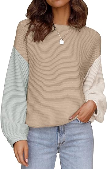 Zachte geribbelde trui in de kleur Gemengde kleur voor dames in Lounge stijl ideaal voor de herfst.