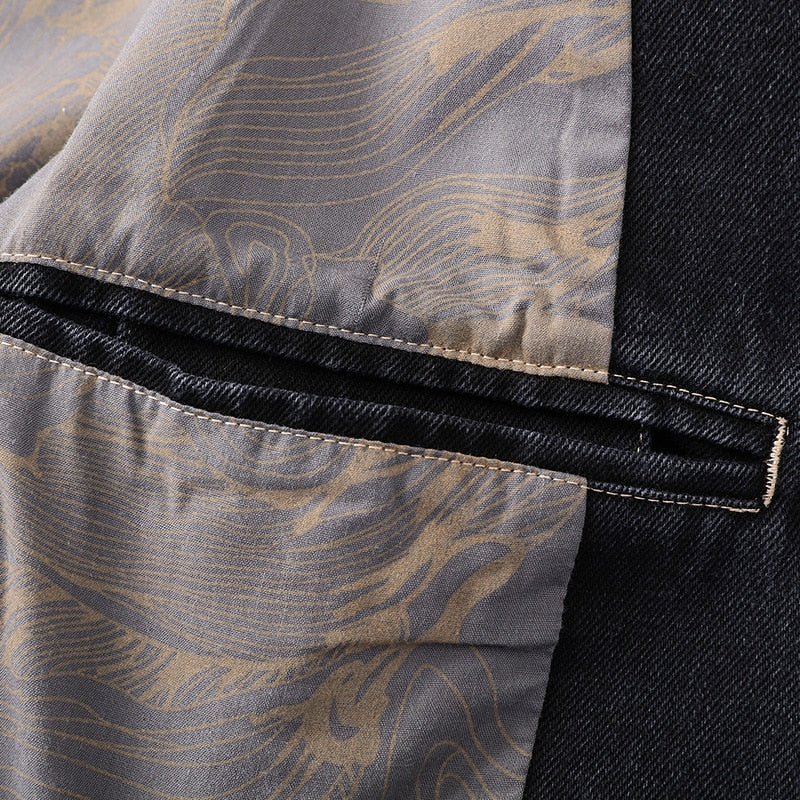 Zakelijke denim jacket in de kleur Zwart voor heren in Heritage stijl ideaal voor de zomer.