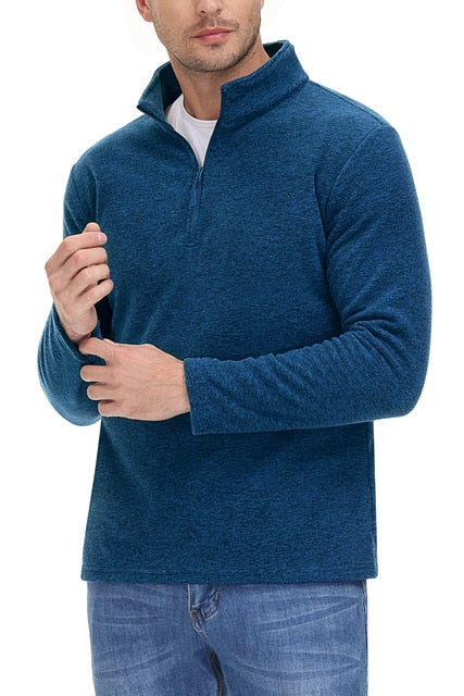 Zipper voor mannen in de kleur Donkerblauw voor heren in stijl geschikt voor alle seizoenen.