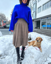 Casual effen gekleurde coltrui in de kleur Blauw voor dames in stijl ideaal voor de herfst.