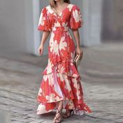 Casual & Sexy Jurk Alexa in de kleur Oranje voor dames in stijl ideaal voor de zomer.