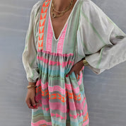 Comfortabele Zomerjurk Sandra in de kleur Roze voor dames in stijl ideaal voor de lente.