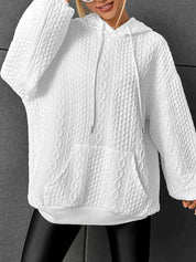 Cosy Chic Hoodie in de kleur Wit voor dames in Lounge stijl ideaal voor de lente.