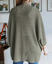 Effen Cardigen met 3/4 mouwen in de kleur Violet voor dames in stijl ideaal voor de herfst.