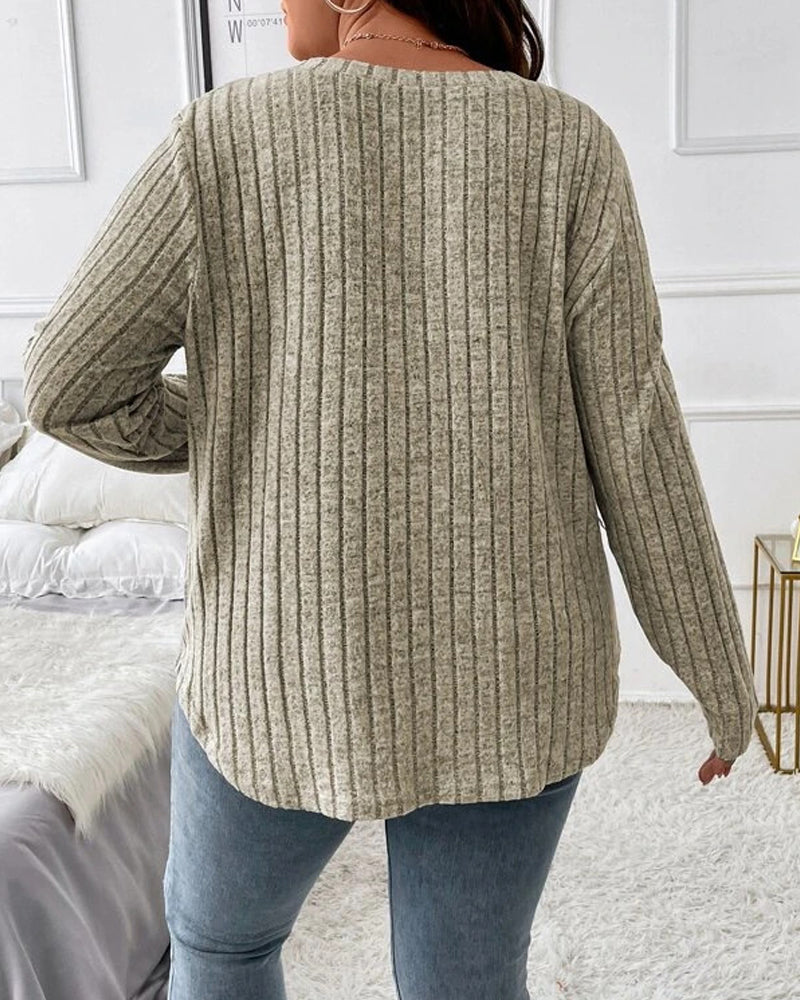 Effen kleur blouses met lange mouwen in de kleur Grijs voor dames in stijl ideaal voor de herfst.