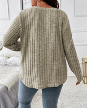 Effen kleur blouses met lange mouwen in de kleur Grijs voor dames in stijl ideaal voor de herfst.