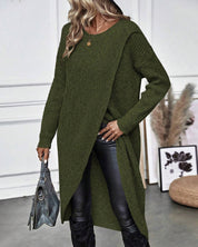 Effen kleurige jurk in de kleur Grijs voor dames in stijl ideaal voor de herfst.