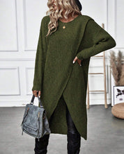 Effen kleurige jurk in de kleur Grijs voor dames in stijl ideaal voor de herfst.