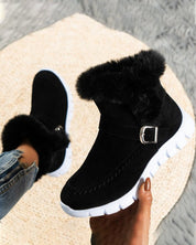 Effen warme snowboots in de kleur Zwart voor heren in stijl ideaal voor de herfst.