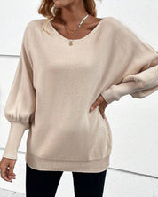 Effenkleurige blouse met een ronde halslijn in de kleur Beige voor dames in stijl ideaal voor de herfst.