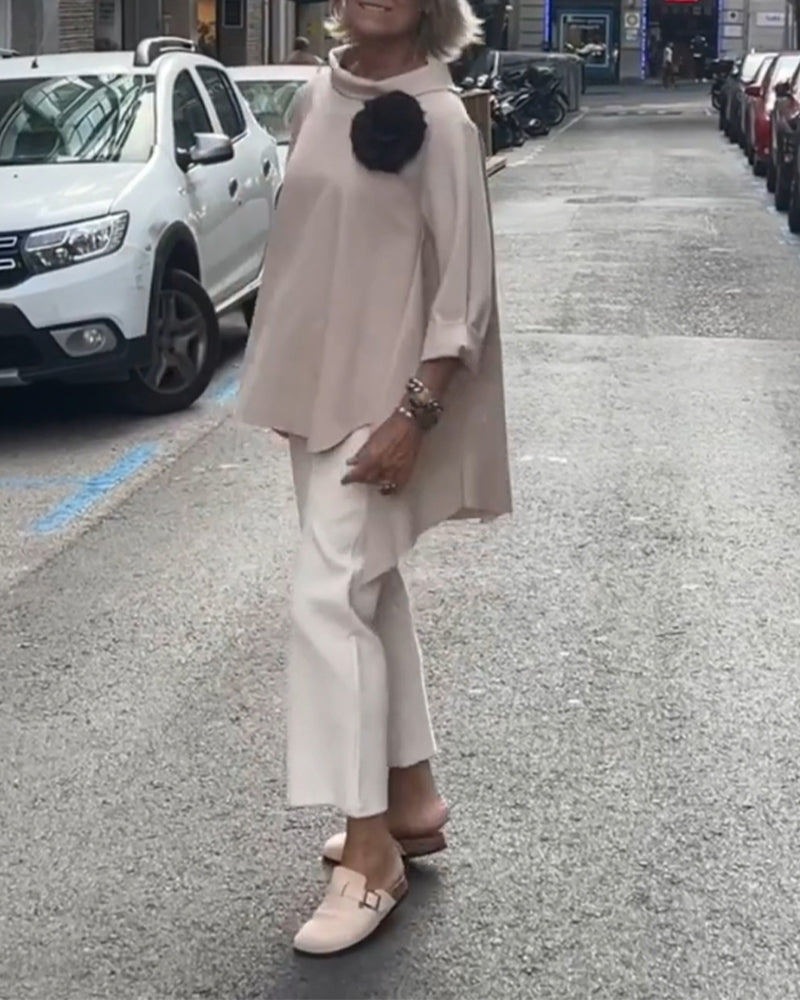 Elegante blouse met een onregelmatige snit en lange mouwen in de kleur Grijs voor in stijl ideaal voor de herfst.