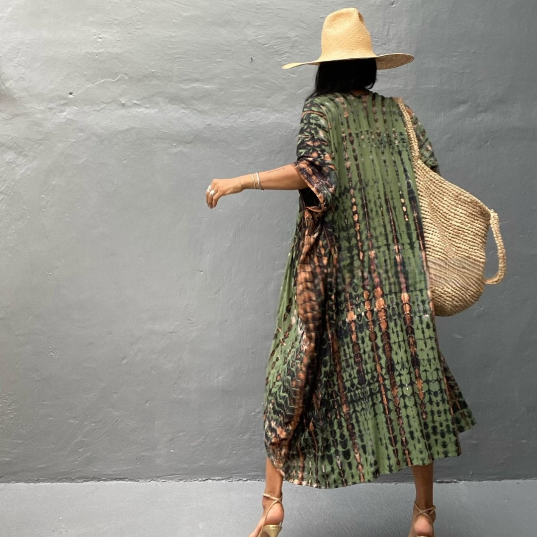 Elegante Kimono in de kleur Groen voor dames in Lounge stijl ideaal voor de lente.