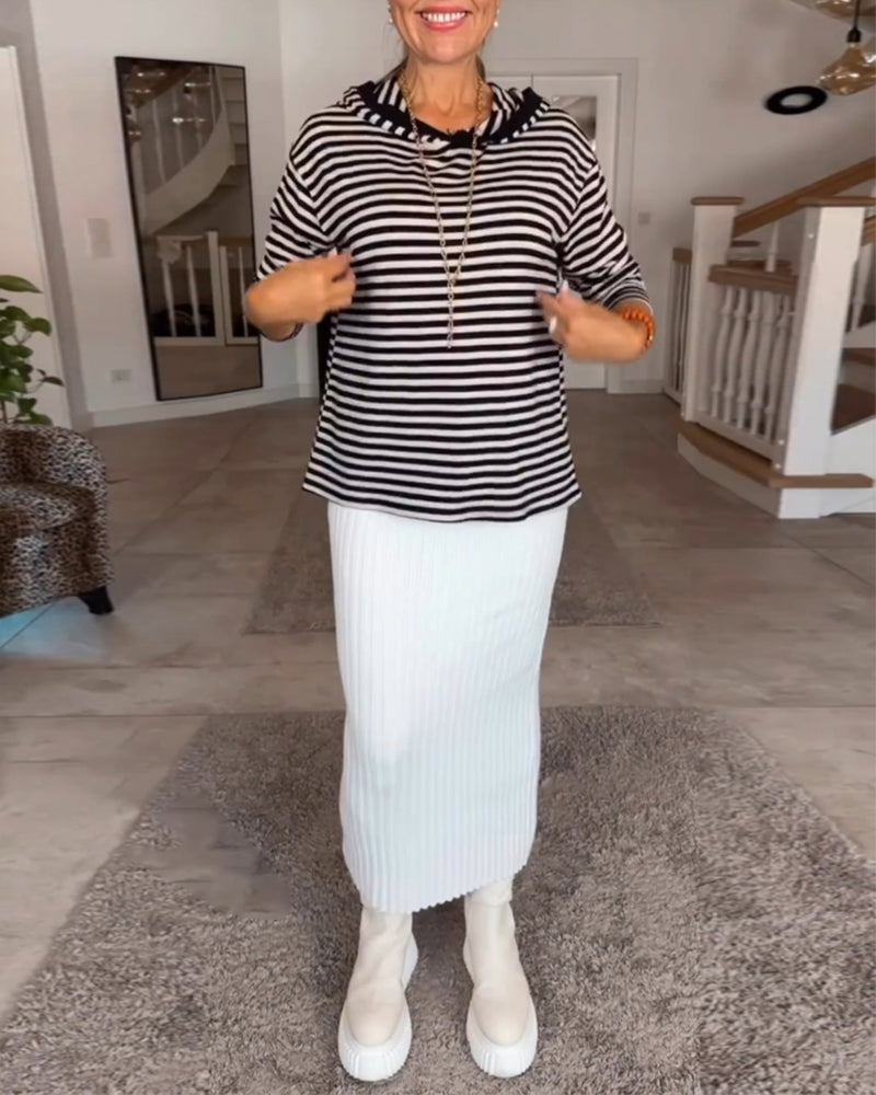 Gestreepte trui in de kleur Gestreept voor dames in stijl ideaal voor de herfst.