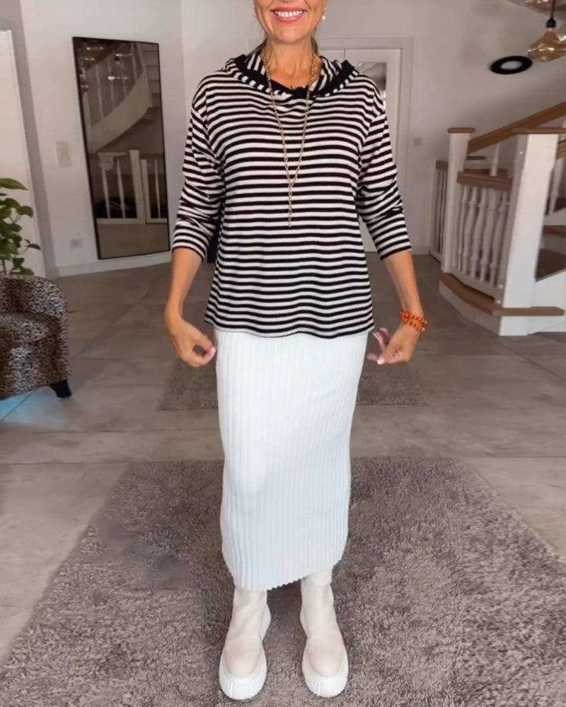 Gestreepte trui in de kleur Gestreept voor dames in stijl ideaal voor de herfst.