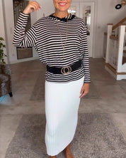 Gestreepte trui in de kleur Gestreept voor dames in stijl ideaal voor de herfst.