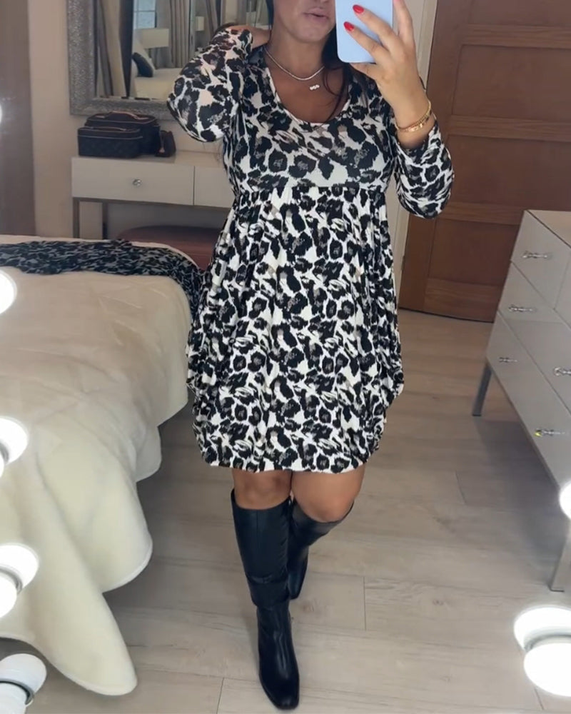 Herfst Jurk met luipaardprint in de kleur Luipaard voor dames in stijl ideaal voor de herfst.