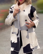 Hippe Jas met lange mouwen en print in de kleur Wit voor dames in stijl ideaal voor de herfst.