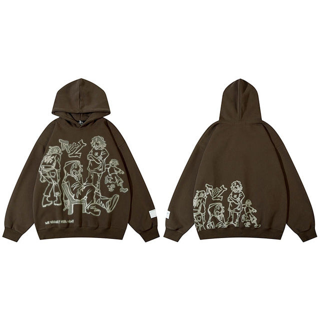 Jaqcues | Streetwear Hoodie met print in de kleur Bruin voor dames in Streetwear stijl ideaal voor de winter