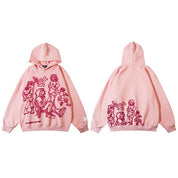 Jaqcues | Streetwear Hoodie met print in de kleur Roze voor dames in Streetwear stijl ideaal voor de winter