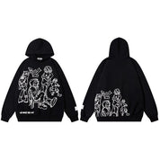 Jaqcues | Streetwear Hoodie met print in de kleur Zwart voor dames in Streetwear stijl ideaal voor de winter