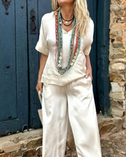 Lolita | Tweedelige set in de kleur Wit voor dames in stijl ideaal voor de zomer.