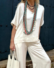 Lolita | Tweedelige set in de kleur Wit voor dames in stijl ideaal voor de zomer.